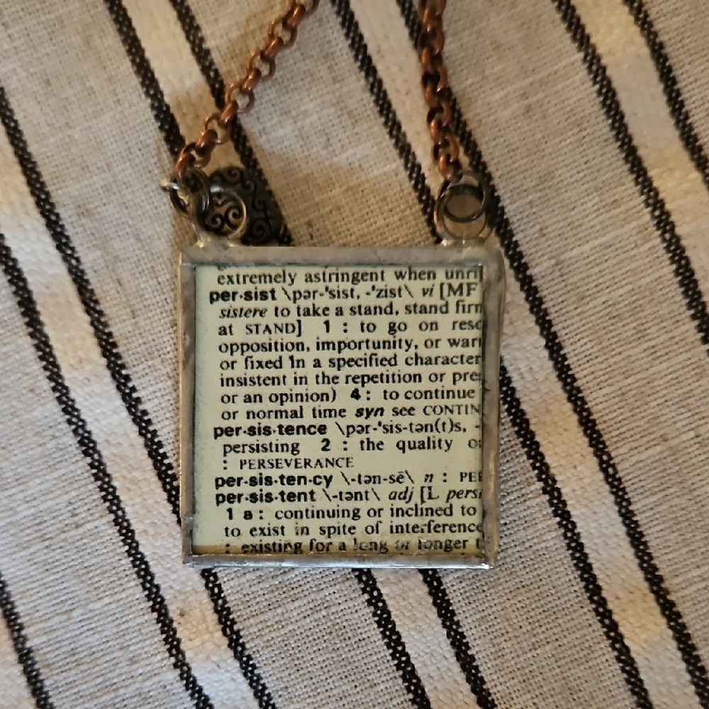 Silver Square Pendant Necklace - Picture 3 of 3